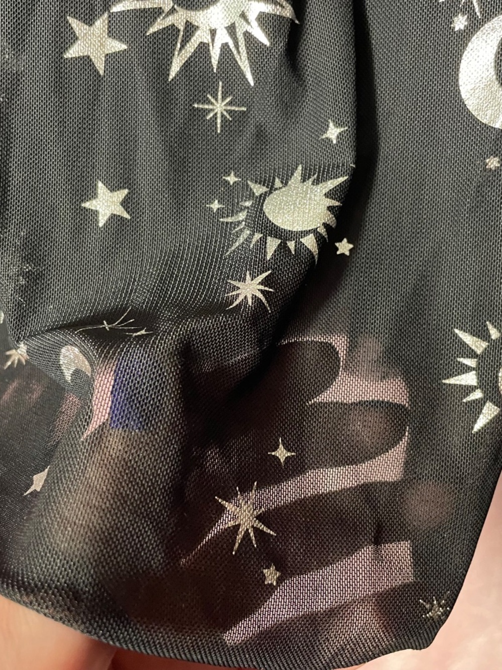 Starry black witchy skirt with silver foil stars - Hot Topic XL - Picture 3 of 6